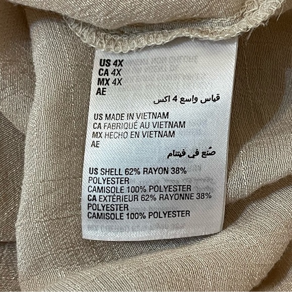 JM Collection Peasant Top Front Tie Size 4X - Picture 9 of 9